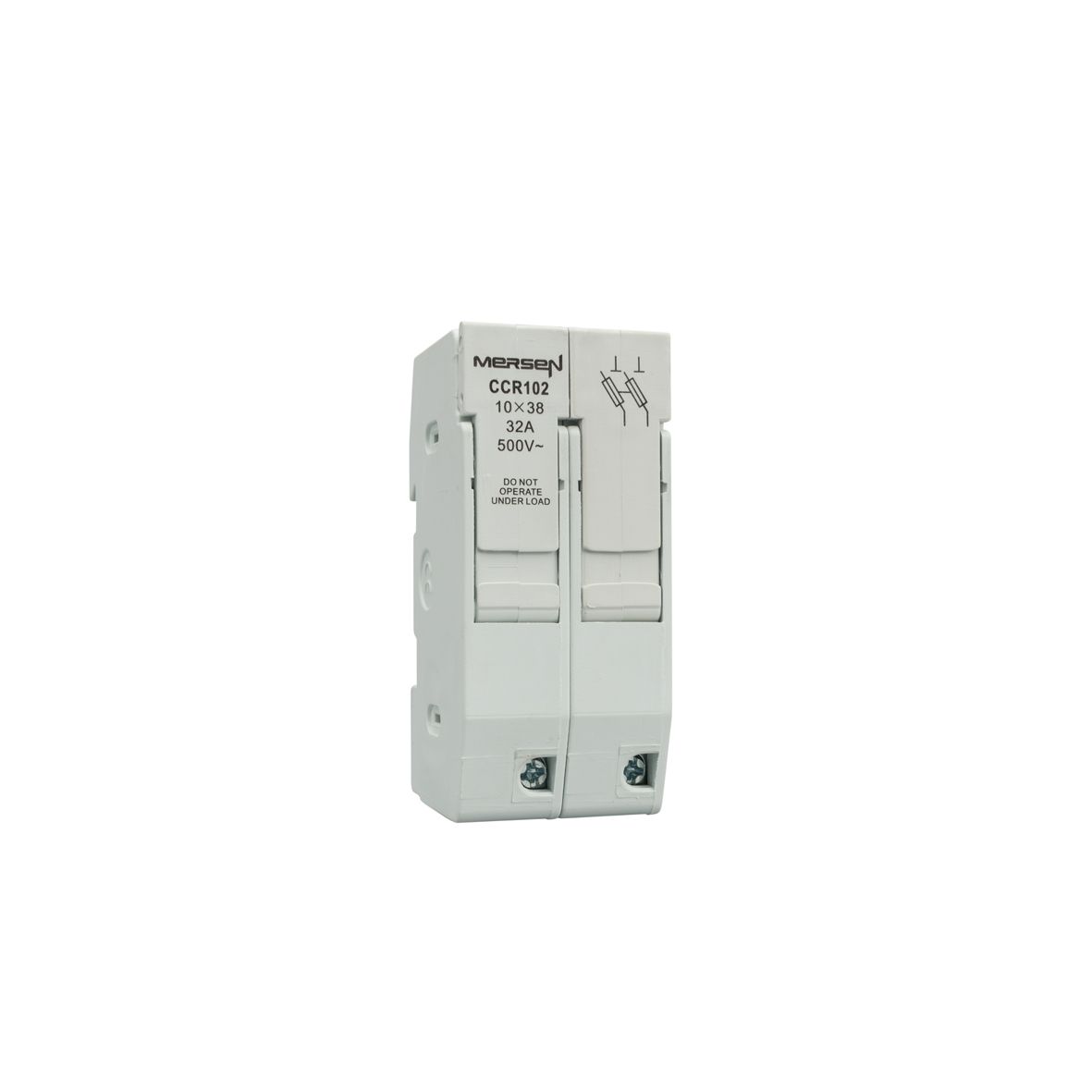 X233723 - compact fuse holder, IEC, 2P, 10x38, DIN rail mounting~